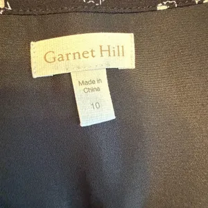 Garnet Hill Dress 10 Black‎ Floral Baby Doll Pockets Drop Waist Long Sleeve EUC thumbnail 6
