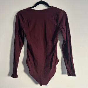 Old Navy • Maroon Long Sleeve Bodysuit thumbnail 2