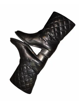 Aquatalia by Marvin K Italy Black Moto Leather Quilted Boots Size 8.5 Fall thumbnail 4