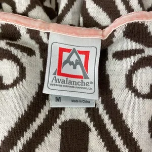 Avalanche Brown & White Long Sleeve Zip Up Hoody Sweater M thumbnail 5