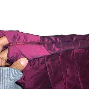 Adrianna Papell Cross neck burgundy midi pencil dress size 6 party business form thumbnail 6