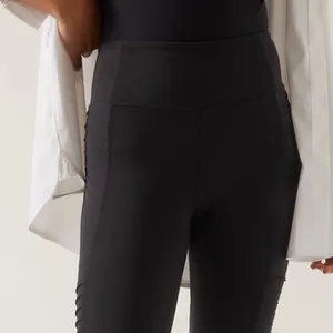 Athleta Delancey Moto Black Tight Legging Pant W-800 Sz S thumbnail 2