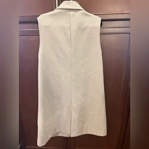 Zara Beige Double-Breasted Vest Coat thumbnail 5