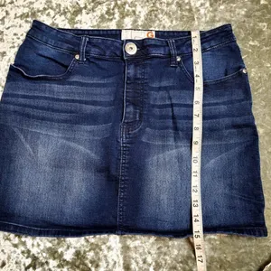 G by Guess Blue Distressed Denim Mini‎ Skirt Size: L thumbnail 5