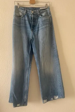 Rag & BONE Ruth Super High-Rise Ankle wide leg Jeans in Crossroad thumbnail 1