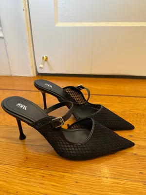 Zara Lace black heel / mule thumbnail 3
