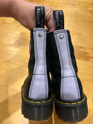 Dr.Martens 1460 ZIP HEART VIRGINIA SATIN LUX LACE UP BOOTS black sz 7 thumbnail 6