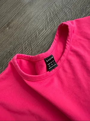 SHEIN Bright Pink Crewneck Crop Top thumbnail 2