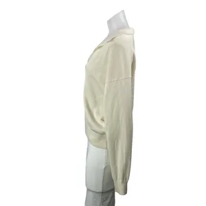 Aritzia Wilfred Women's Cream Wool Knit Long Sleeve Polo Sweatshirt Sweater XS thumbnail 2