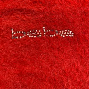 bebe Red Fuzzy Logo Sweater Size L Soft Long Sleeve Pullover thumbnail 7