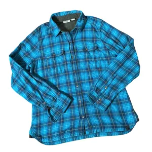 LL Bean Plaid Button Down Shirt Womens S Blue Gorpcore Hiking 501378 thumbnail 1