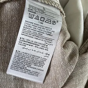 Old Navy Linen Blend Wide Leg Pants Women Large Tan Coastal Minimalist High Rise thumbnail 6