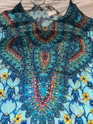 Rhea embellished resort-wear kaftan maxi dress Size S/M. thumbnail 4