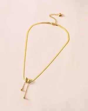 Women Stainless Steel Butterfly Necklace thumbnail 3