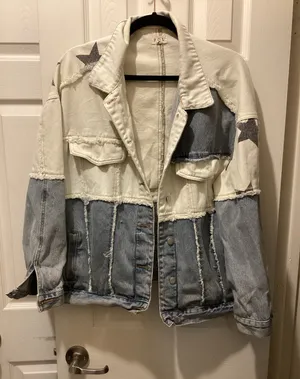 POL Cream Cotton Jacket with Contrast Stitching thumbnail 1