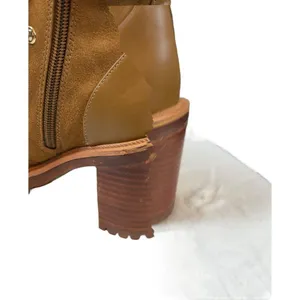 JLO Jennifer Lopez Brown Shearling-Lined Lace-Up Boots With Block Heel thumbnail 15