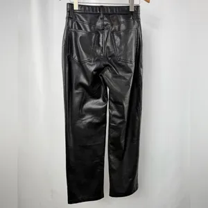 Abercrombie &‎ Fitch The 90's Relaxed Ultra High Rise Faux Leather Pants Black 6 thumbnail 6