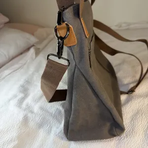 Canvas Handbag for Women Cloth Tote Shoulder Purses Hobo Casual Crossbody Grey thumbnail 4