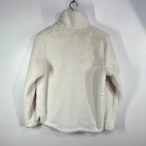Abercrombie Fitch Women's‎ Sherpa Fleece 1/4 Zip PulloverJacket Cream Size Small thumbnail 2