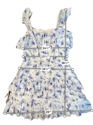 LoveShackFancy x Target Lou Tiered Ruffle Mini Dress Purple Floral Size M thumbnail 5