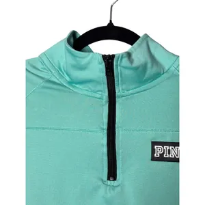PINK‎ Victoria's Secret Women Pullover Small Mint Green Quarter Zip Athleisure thumbnail 3