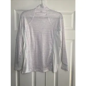 Peter Millar Striped 1/4 Zip Pullover Womens Size M White Lavender Golf Athletic thumbnail 7