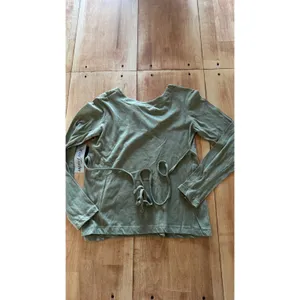 Were Together Maternity Top Sage Green‎ Cotton Long Sleeve V-Neck Small NWT thumbnail 4