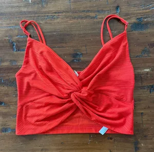Free People Red Twist Top thumbnail 1