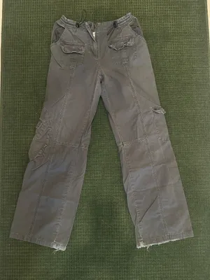Brandy Melville Charcoal Grey Cargo Pants thumbnail 3