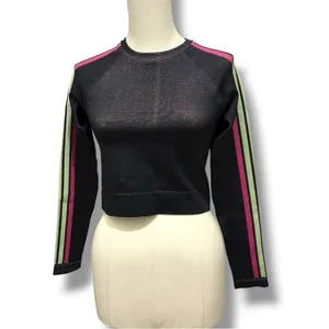 320 Fabletic | NWT Black Aisley Seamless Long Sleeve Crop Top (Size S) thumbnail 6