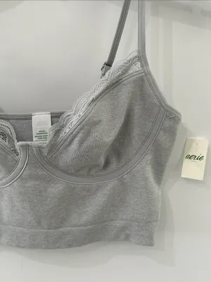 Aerie Superchill Seamless Corset Tank Top Longline Bra NEW Gray Size Small thumbnail 4