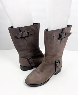 COLE HAAN Brown Full Grain Leather Cowgirl Roper Riding Boots 6.5 Western Rodeo thumbnail 1