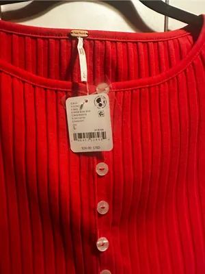 NWT Free People Tilly Long Sleeve Cardi-High Risk Red thumbnail 8
