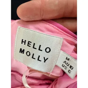 Hello Molly Mini Dress Women Size 6 Pink One‎ Shoulder Ruched Side Cutout Mesh thumbnail 7