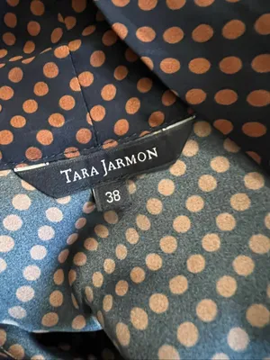 Tara Jarmon Brown Black Polka Dot Bow Tie Long Sleeve Fit Flare Mini Dress 6 thumbnail 6
