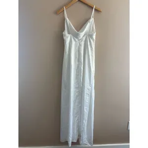 Lulus Here's to Love White Satin Backless Column Maxi Dress Size Large Wedding thumbnail 5