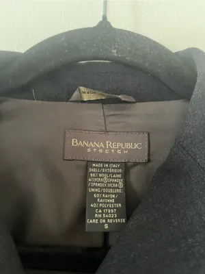 Vintage 90s Banana Republic Gray Wool Zip Up Blazer Jacket Small Career Preppy thumbnail 2