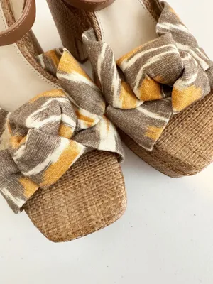 Sam Edelman Theresa Sandals Size 8 Gray Linen Multi‎ Strap Platform Vacation thumbnail 11
