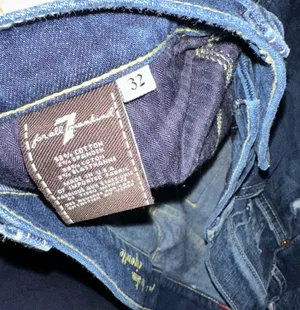 7 For All Mankind Slim Cigarette Jeans Dark Blue Denim Women's Pockets thumbnail 5