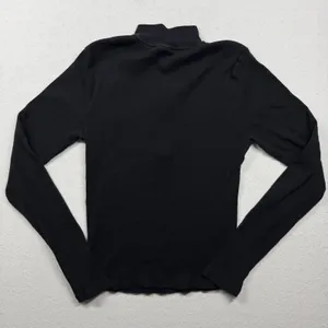 TNA Aritzia Ribbed 1/4 Zip Long Sleeve Top Women’s Large Black Fitted Mock Neck thumbnail 7