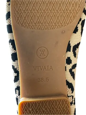 VIVAIA - Margot 2.0 Leopard Knit Square Toe Ballet Flats Sz 7.5 EU 38.5 thumbnail 5