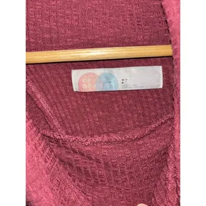 Free People Beach Cowl Neck Split Back Coverup Shirt Ribbed‎ Sz S Swim Coastal thumbnail 2