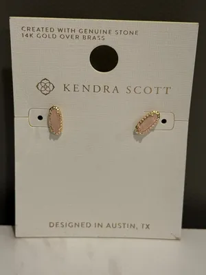 Kendra Scott Pink Stone Oval Stud Earrings New thumbnail 3