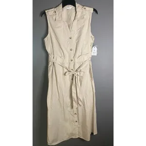 Time and Tru Women's Sleeveless Cotton Belted Midi Shirtdress Size XXL NWT thumbnail 3