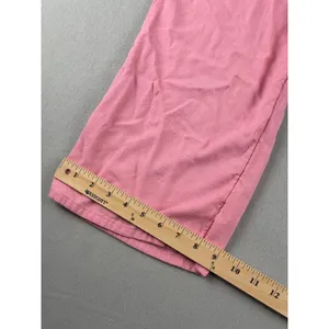 Pink Linen Blend Drawstring Wide Leg Pants Womens Casual Beach Trousers thumbnail 4