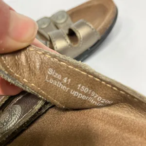 Dansko Janie slide sandals gold bronze metallic‎ leather Strappy women's size 41 thumbnail 9