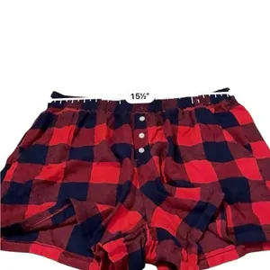 Aerie‎ Red & Navy Blue Buffalo Check High Rise Pajama Shorts Sz M thumbnail 8