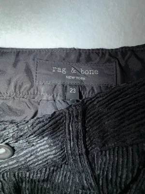Rag & Bone Black Wide Wale Straight Leg Pants Size 23 thumbnail 2