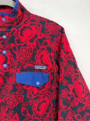 Patagonia Synchilla Snap-T Fleece Women M Barceloneta Red Floral FA15 thumbnail 5