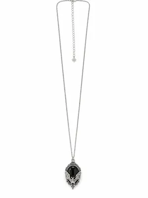 Vintage/Gothic Bat Design 24” Pendant Stainless Steel Silver Necklace thumbnail 4